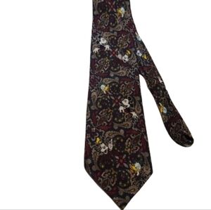 THE DISNEY STORE tie paisley  Mickey Mouse Donald Duck Goofy